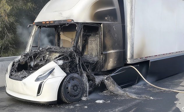 Shocking Amount of Water Needed to Extinguish Tesla Semi Fire Will Leave You Speechless