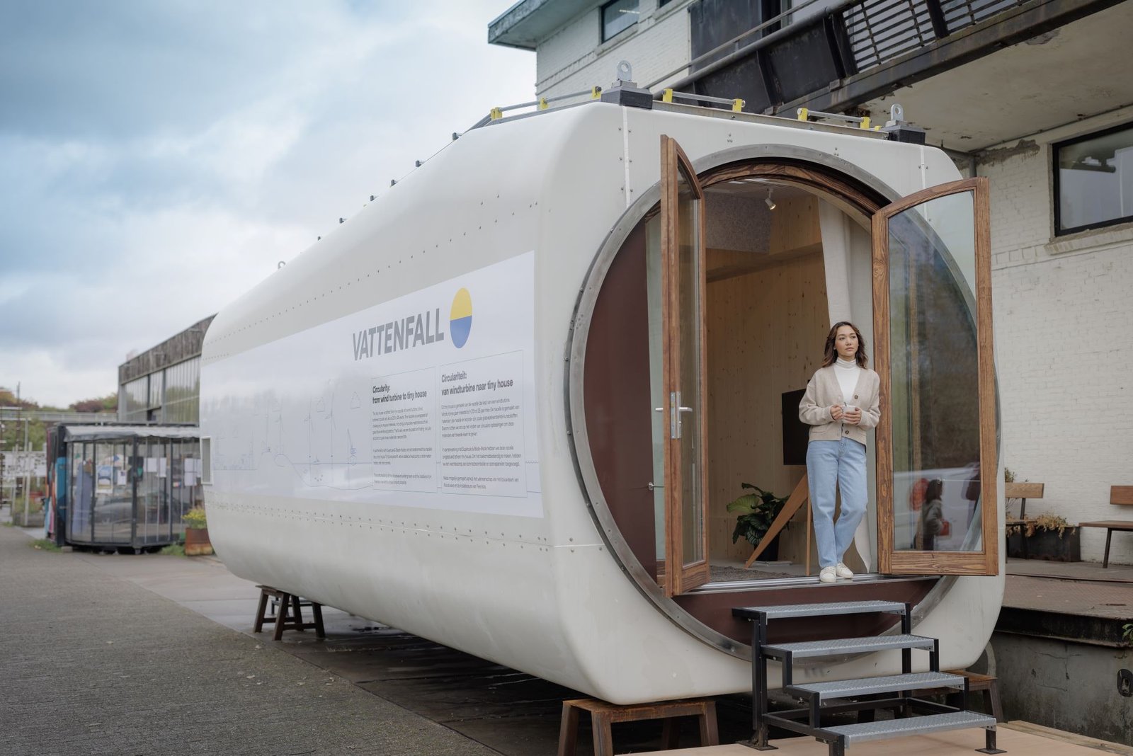 20-Year-Old Wind Turbine Redesigned Into a Tiny Solar-Powered Home